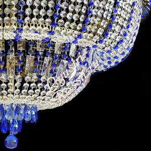 Хрустальная потолочная люстра "Водопад с зеркалом" бронза цветной Хрустальная потолочная люстра "Водопад с зеркалом" бронза цветной